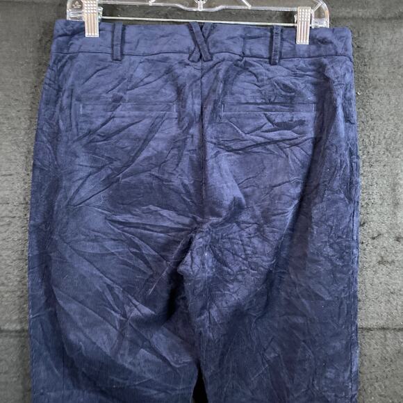 Anthropologie Womens Pants Blue Corduroy The Essential Slim Cropped Ankle 10 - Picture 11 of 12